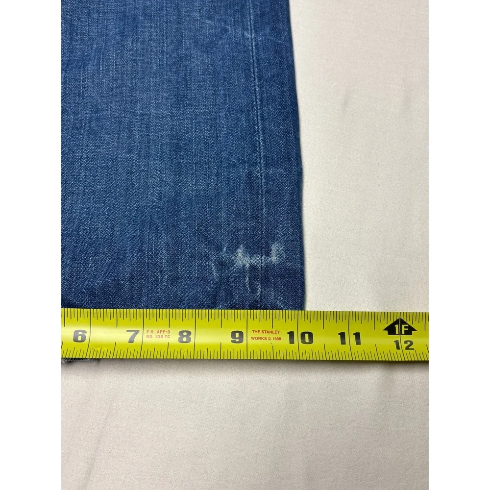 True Religion Straight Flap Natural Super QT Blue Jeans Mens 42X33 Thick Stitch